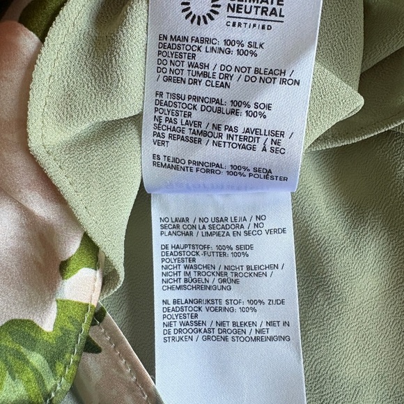 NEW Reformation Anaiis Long Silk Dress Tarragon Green Floral | US 6 UK 10 - Picture 16 of 16